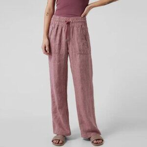 Athleta Cabo Linen Wide Leg Pant in Tawny Rose